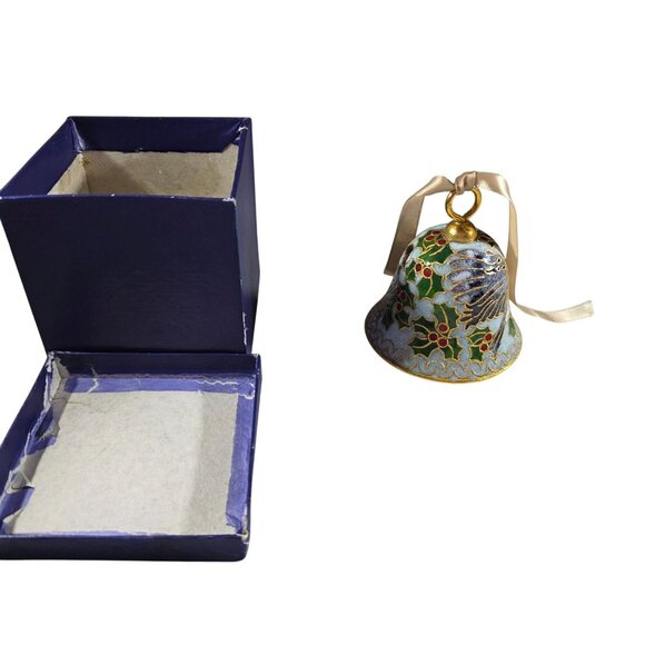 Christmas bell NYCO International Victorian Enamelled Holly Berry Ornament Blue - Picture 3 of 9